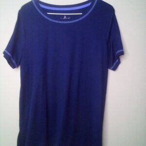Cuddl Duds Shirt Women M Short Sleeve Soft Stretch Blue